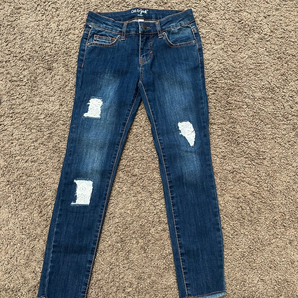 Cat & Jack Laced Distressed Skinny Jeans